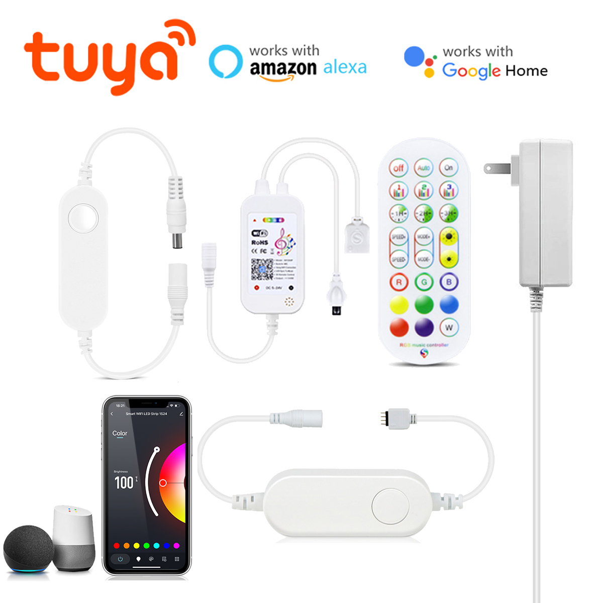 Smart Power Strip - DC 12V Tuya Smart Life WIFI