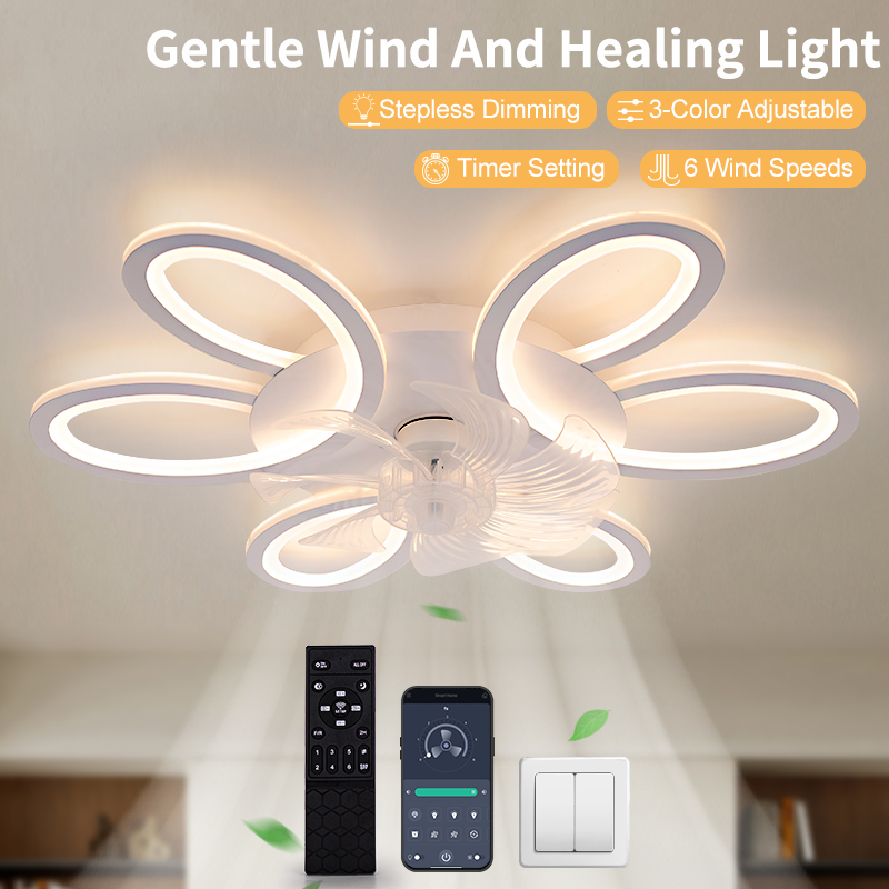 Smart Home Ventilation System - Ceiling Fan With Lights 25.83in Remote