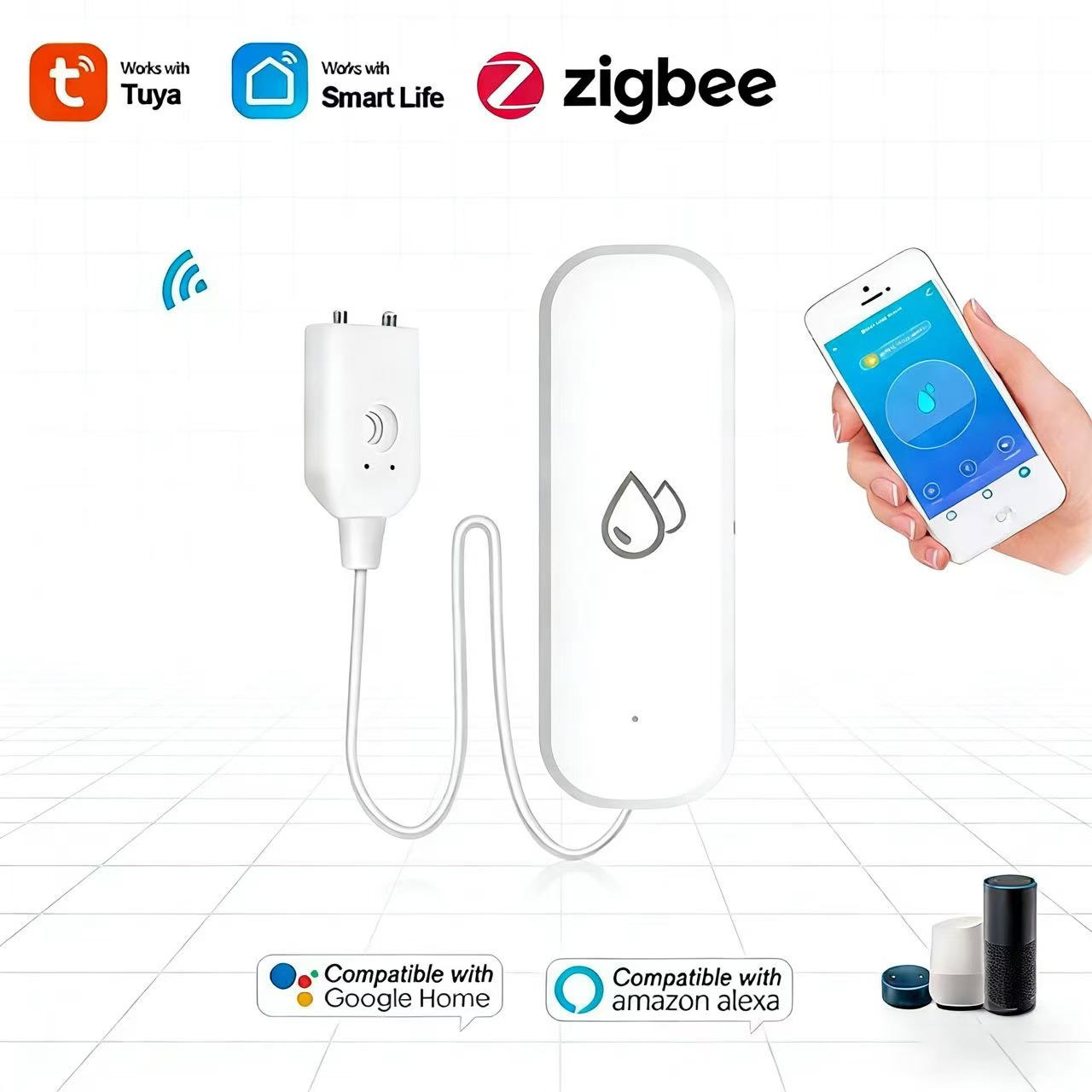 Smart Home Security System - Zigbee Water Sensor Tuya Smart Life
