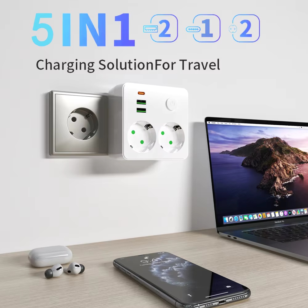 Smart Power Strip - EU Plug Outlet 2 Sockets Multitap