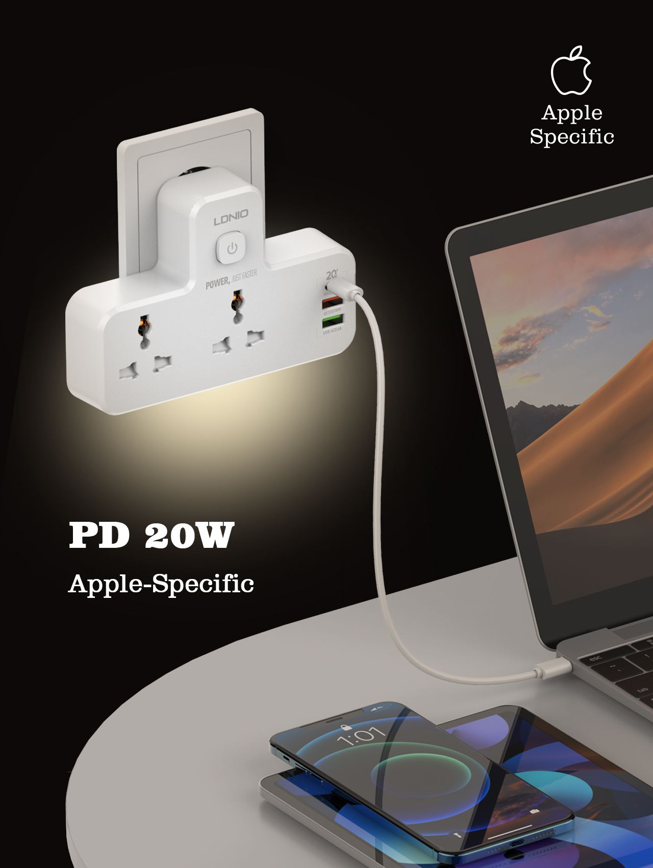 LDNIO Universal Outlets Wall E - Smart Power Strip บทวิจารณ์และราคา