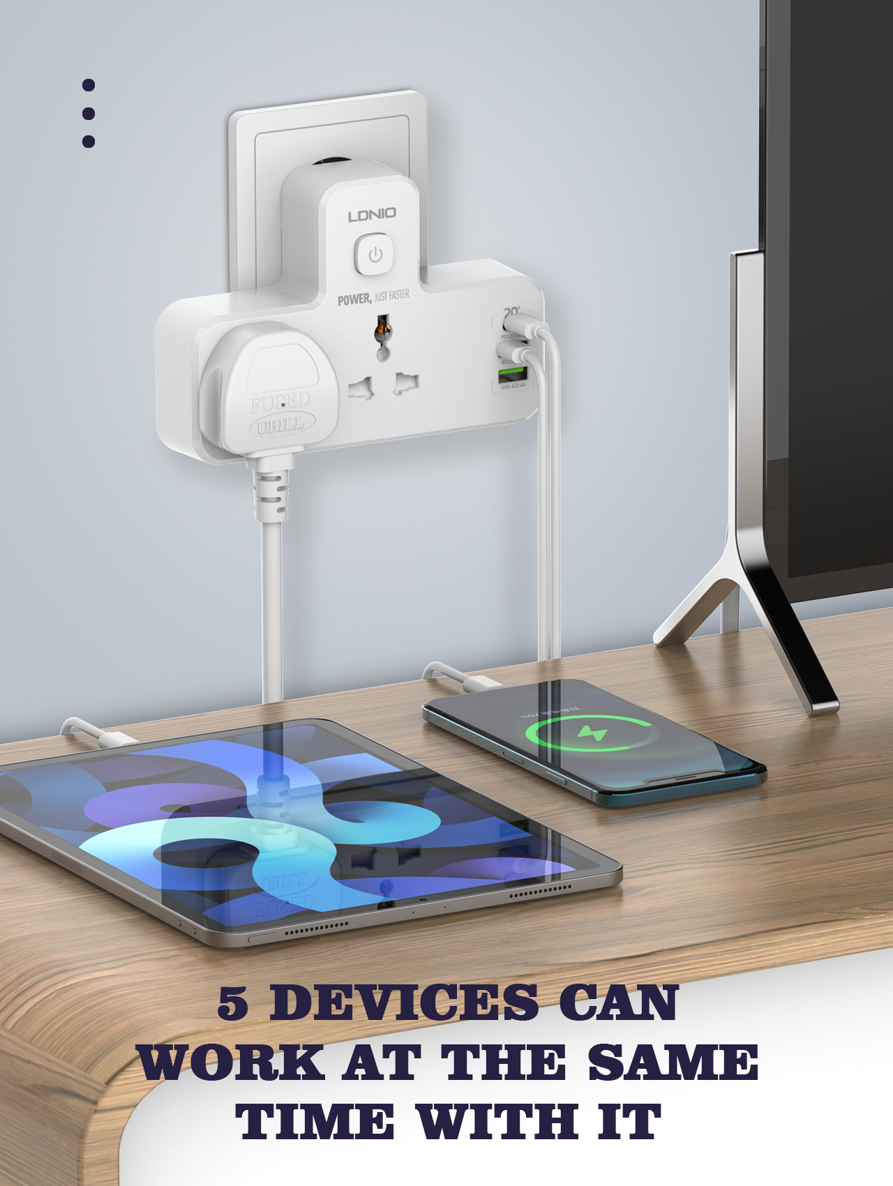 LDNIO Universal Outlets Wall E - Smart Power Strip บทวิจารณ์และราคา