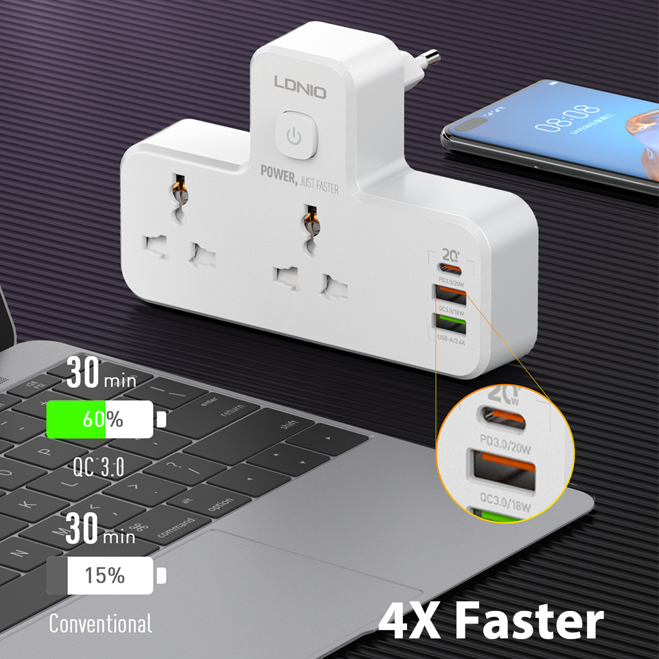 LDNIO Power Strip Plug 2500W E - Smart Power Strip บทวิจารณ์และราคา