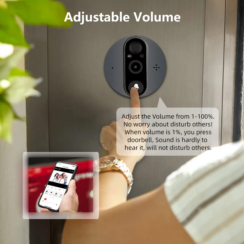 3MP WiFi Smart Tuya Peephole 5 - Smart Home Cctv บทวิจารณ์และราคา