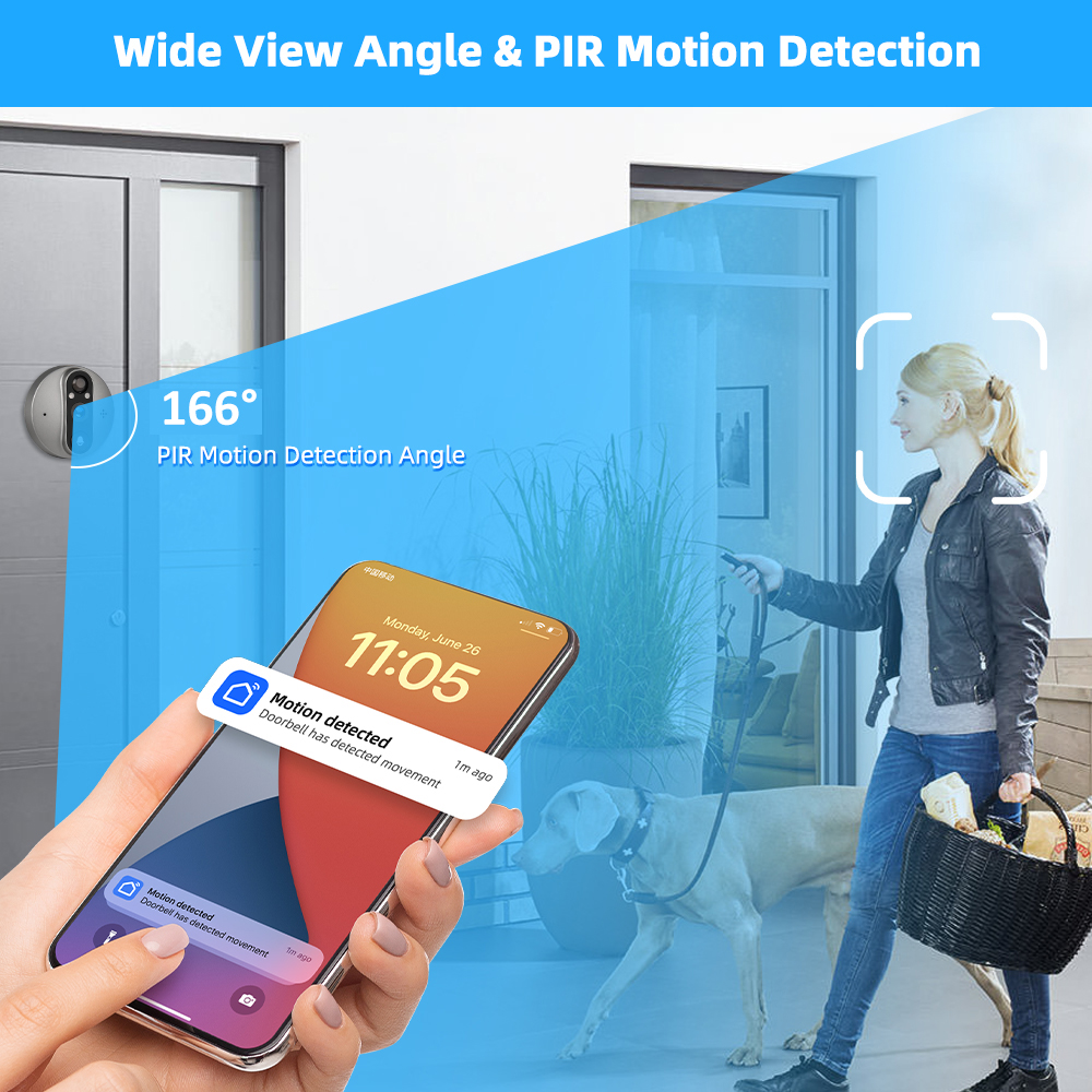3MP WiFi Smart Tuya Peephole 5 - Smart Home Cctv บทวิจารณ์และราคา