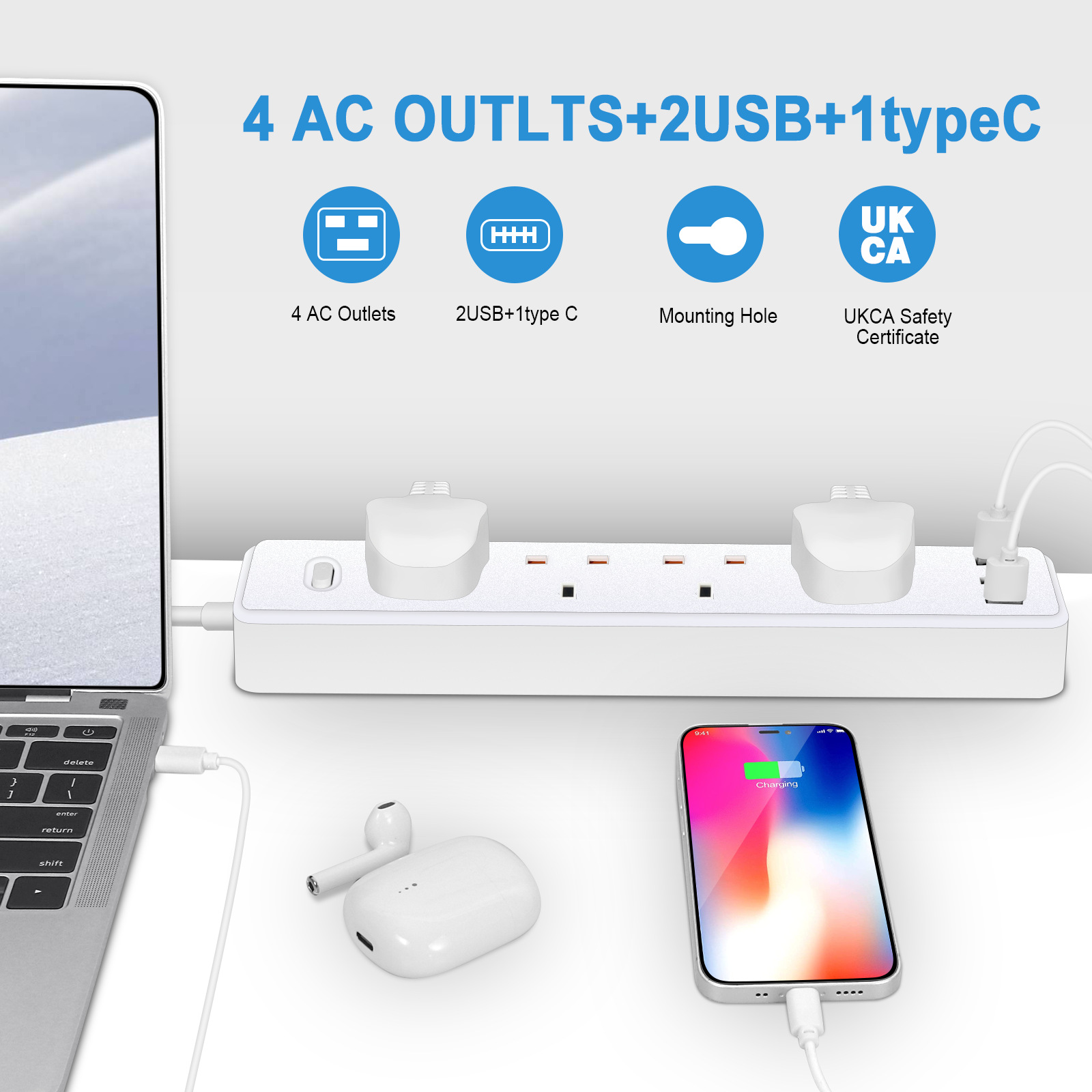 Power Strip Electric Socket UK - Smart Power Strip บทวิจารณ์และราคา