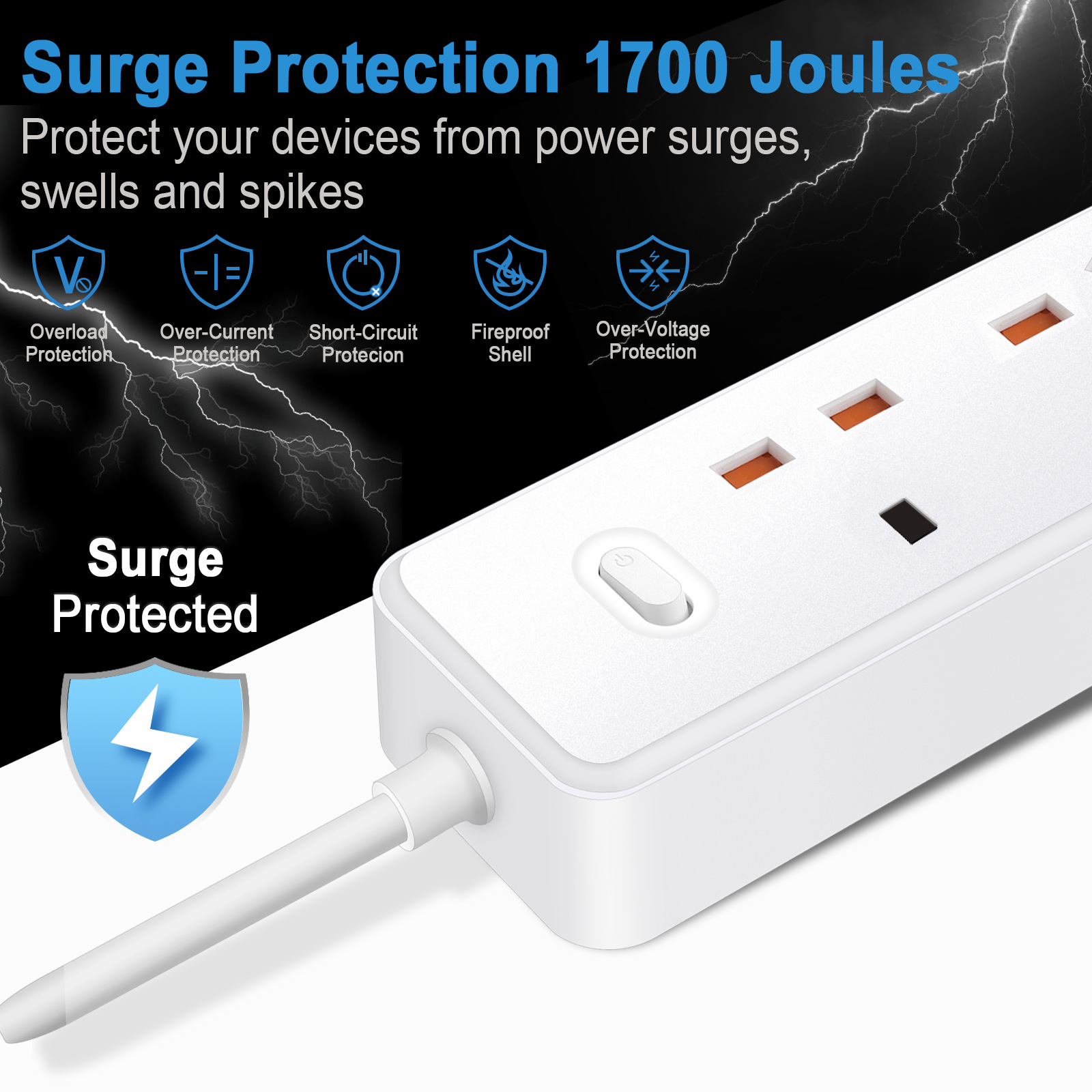 Power Strip Electric Socket UK - Smart Power Strip บทวิจารณ์และราคา