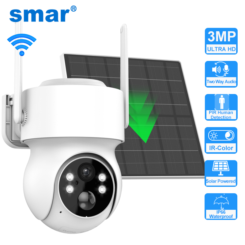 Smar Solar Panel PTZ IP Camera - Smart Home Cctv บทวิจารณ์และราคา