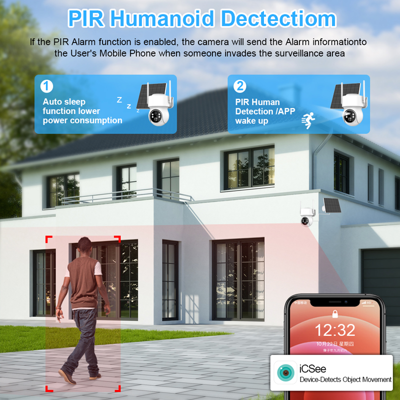 Smar Solar Panel PTZ IP Camera - Smart Home Cctv บทวิจารณ์และราคา