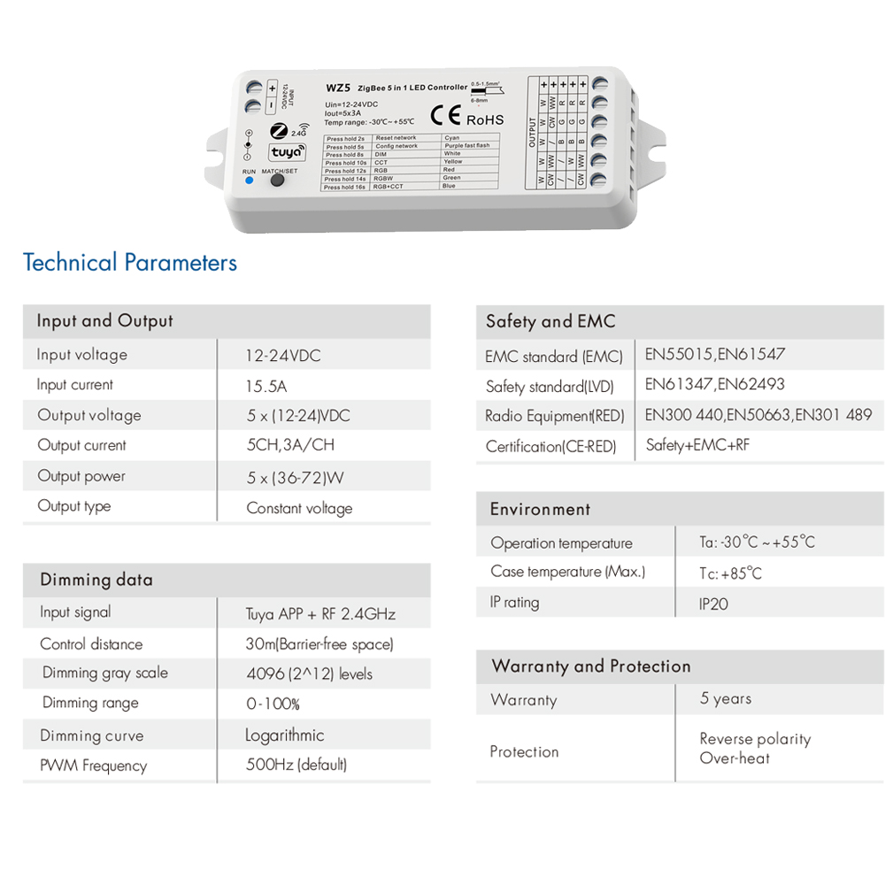 12V 24V 5in1 WiFi Zigbee Smart - Smart Home Llm บทวิจารณ์และราคา