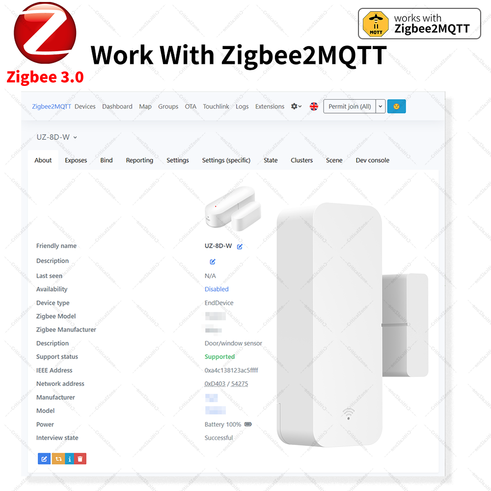 Zigbee 3.0 Door Window Sensor  - Door Window Sensor บทวิจารณ์และราคา