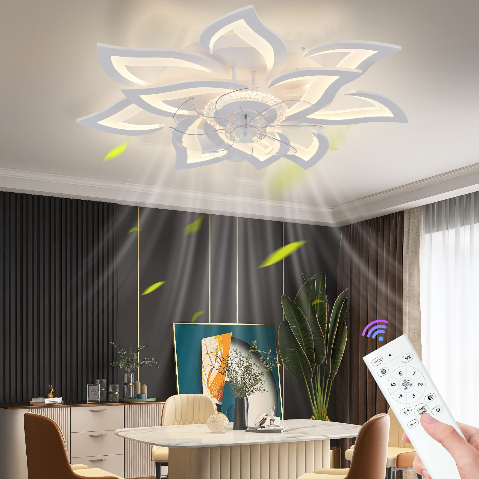 Lotus Led Ceiling Fan with Sma - Smart Home Ventilation System บทวิจารณ์และราคา