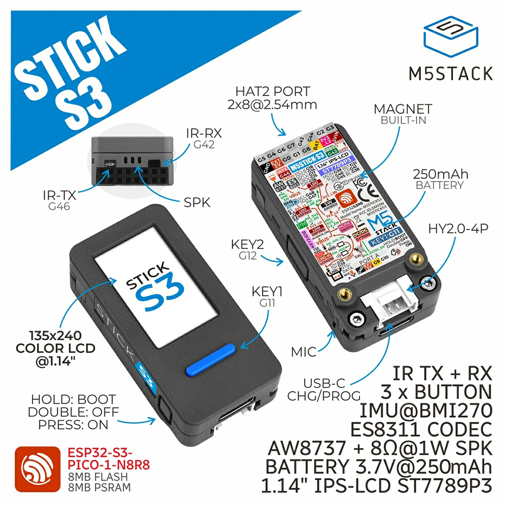 M5Stack M5StickS3 ESP32-S3 IoT - Smart Home Vimar บทวิจารณ์และราคา