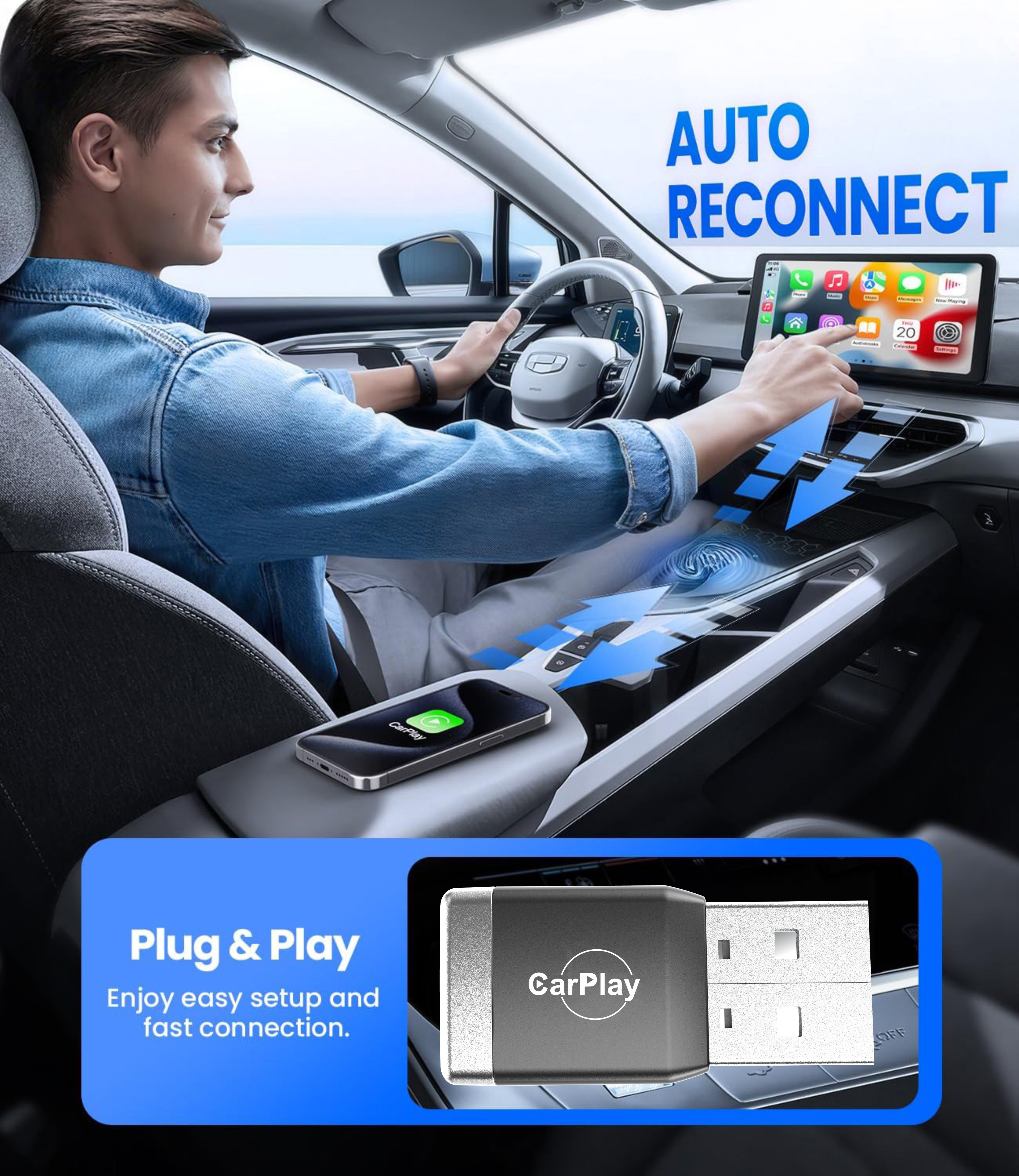 New Wireless CarPlay Android A - Smart Home Usb บทวิจารณ์และราคา