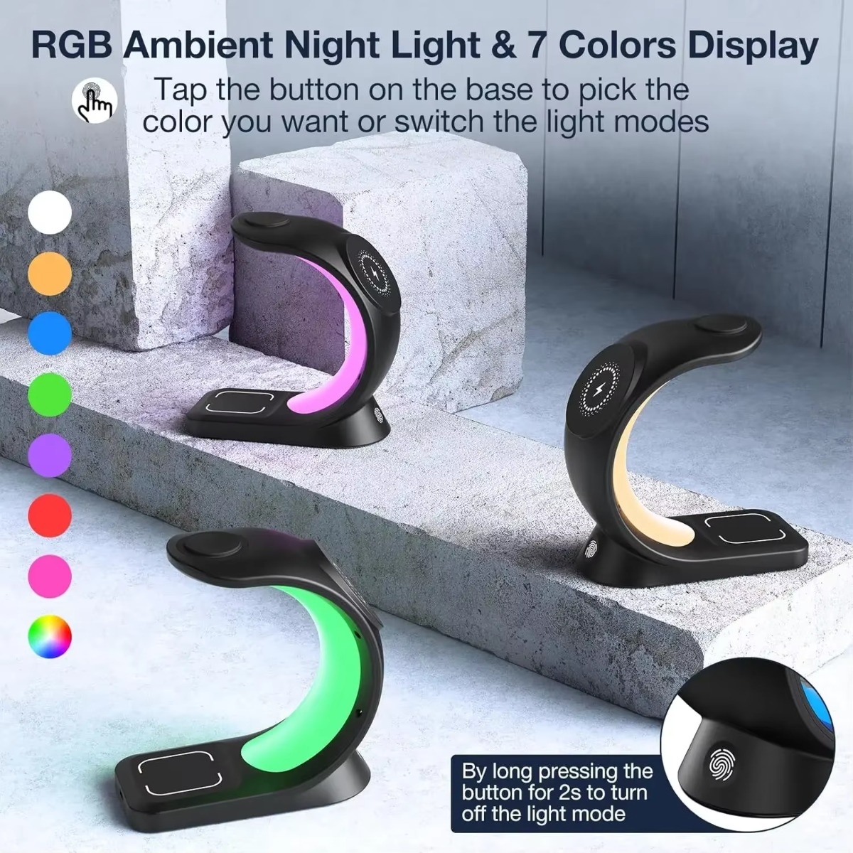 Magnetic Wireless Charger Touc - Smart Night Light บทวิจารณ์และราคา