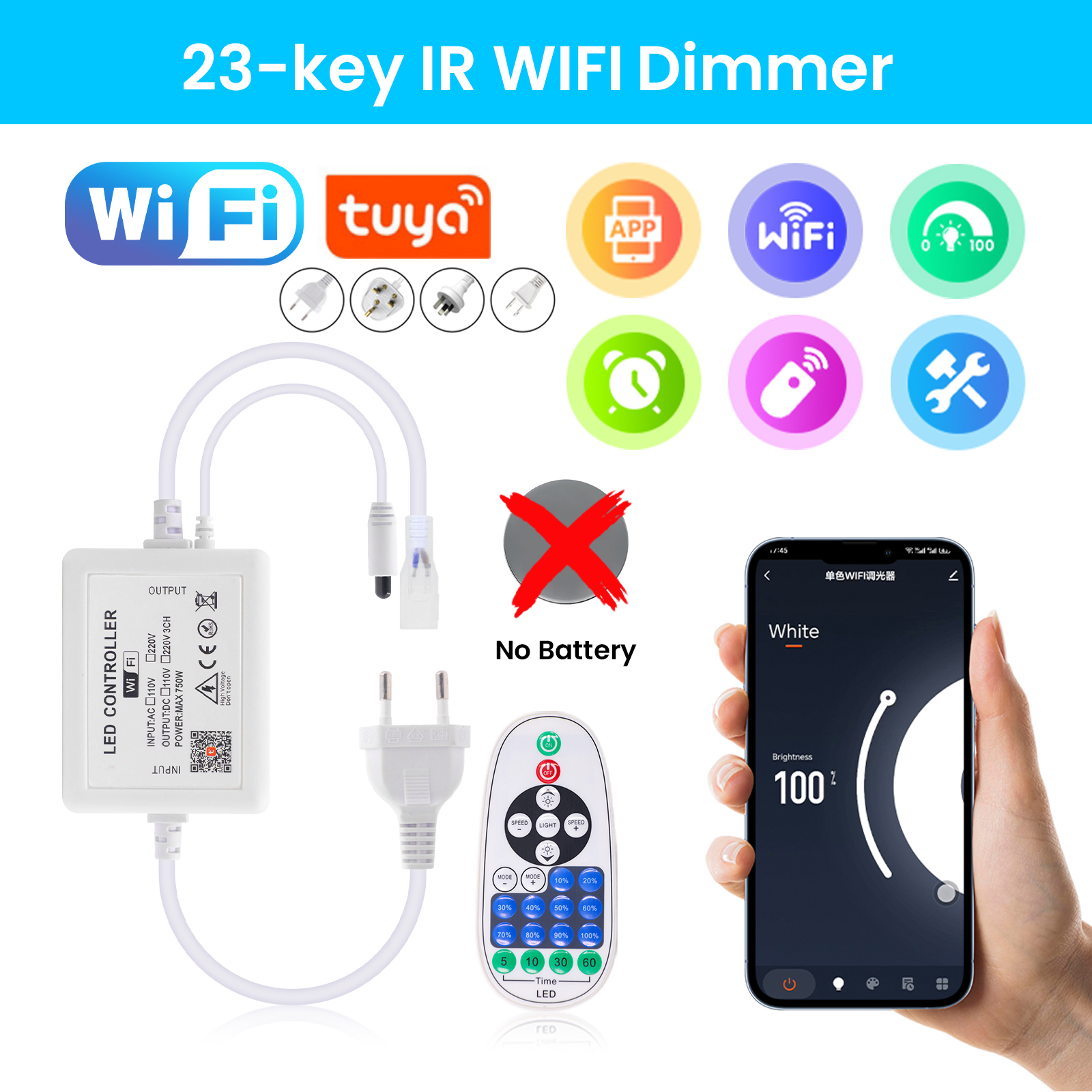 Tuya WIFI LED Dimmer for 10mm  - Smart Power Strip บทวิจารณ์และราคา