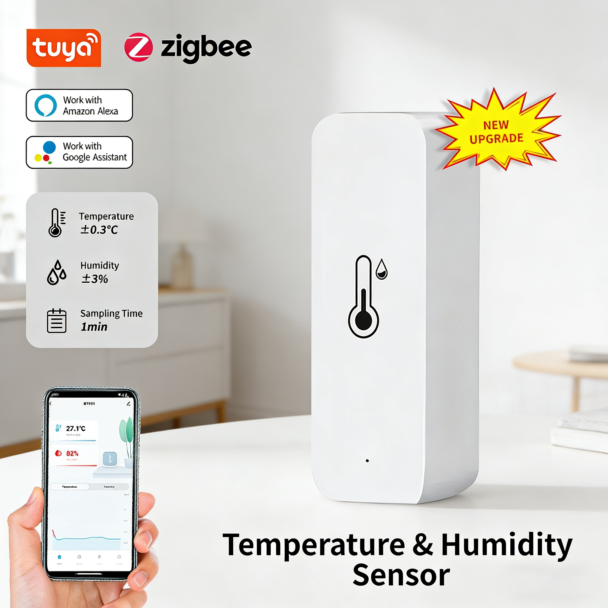 New Tuya Zigbee Smart Hygromet - Smart Home Furniture บทวิจารณ์และราคา
