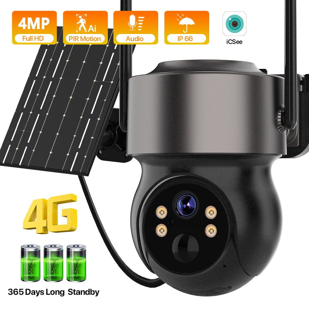 4MP 4G SIM Solar Battery Power - Smart Home Cctv บทวิจารณ์และราคา