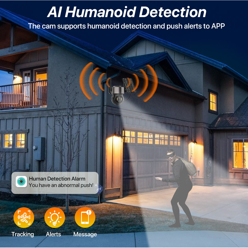 4MP 4G SIM Solar Battery Power - Smart Home Cctv บทวิจารณ์และราคา