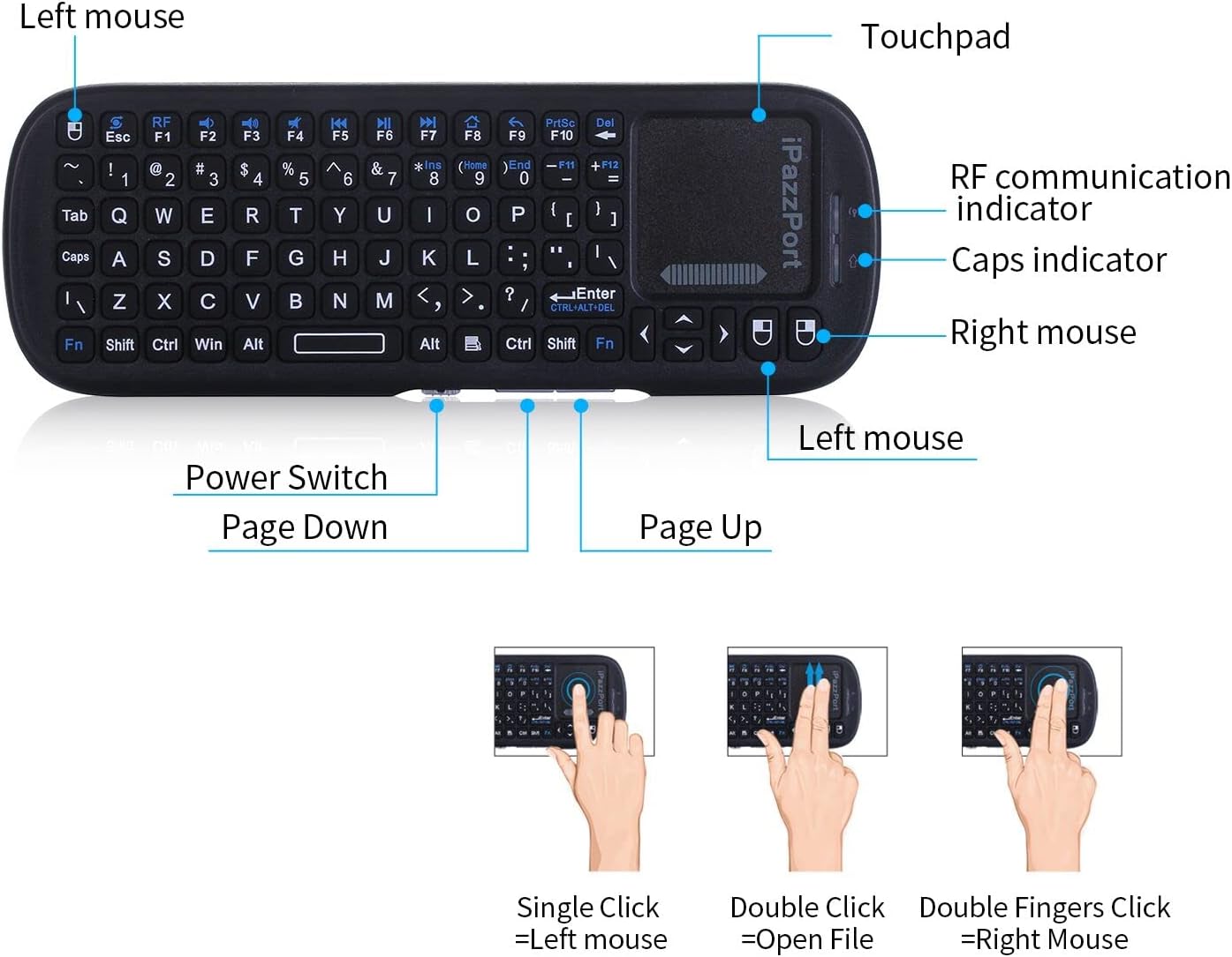 QWERTY Wireless Mini  Keyboard - Smart Home Raspberry Pi บทวิจารณ์และราคา