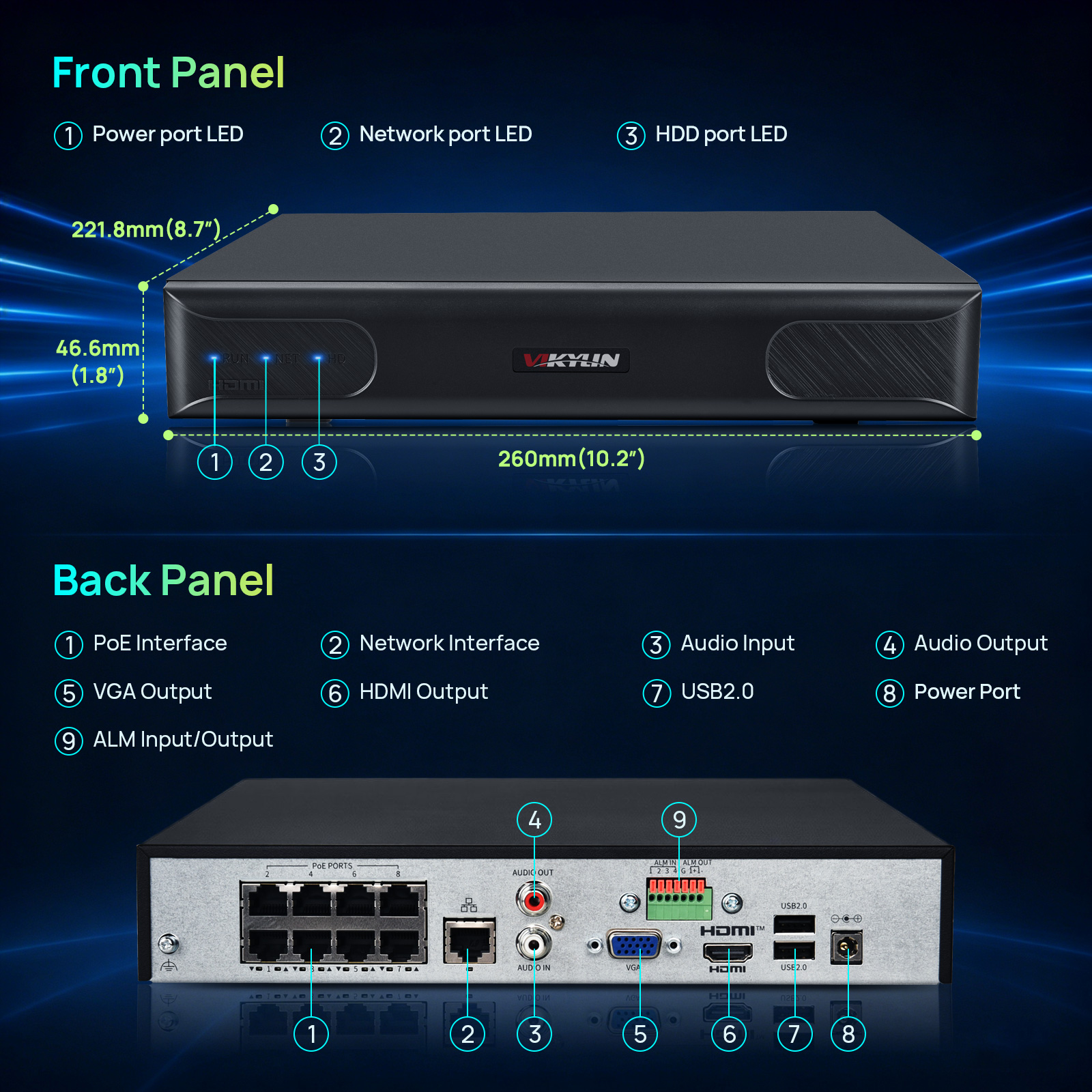 Vikylin 4K NVR UP to 12MP 8CH  - Smart Home Security System บทวิจารณ์และราคา