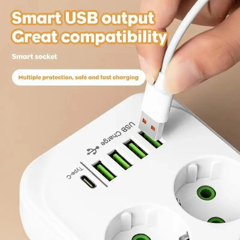 2M Electrical Socket EU Plug6  - Smart Power Strip บทวิจารณ์และราคา