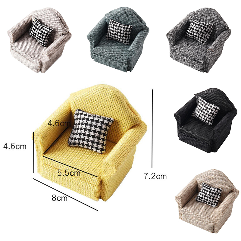 1/12 Dollhouse Mini Flax Sofa  - Smart Home Furniture บทวิจารณ์และราคา