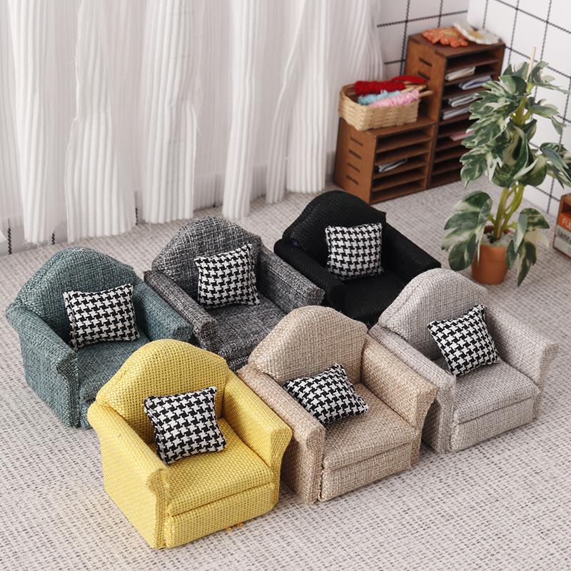1/12 Dollhouse Mini Flax Sofa  - Smart Home Furniture บทวิจารณ์และราคา