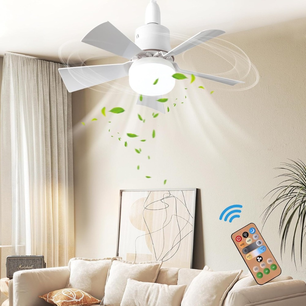 LED Ceiling Fan With Light E27 - Smart Home Ventilation System บทวิจารณ์และราคา