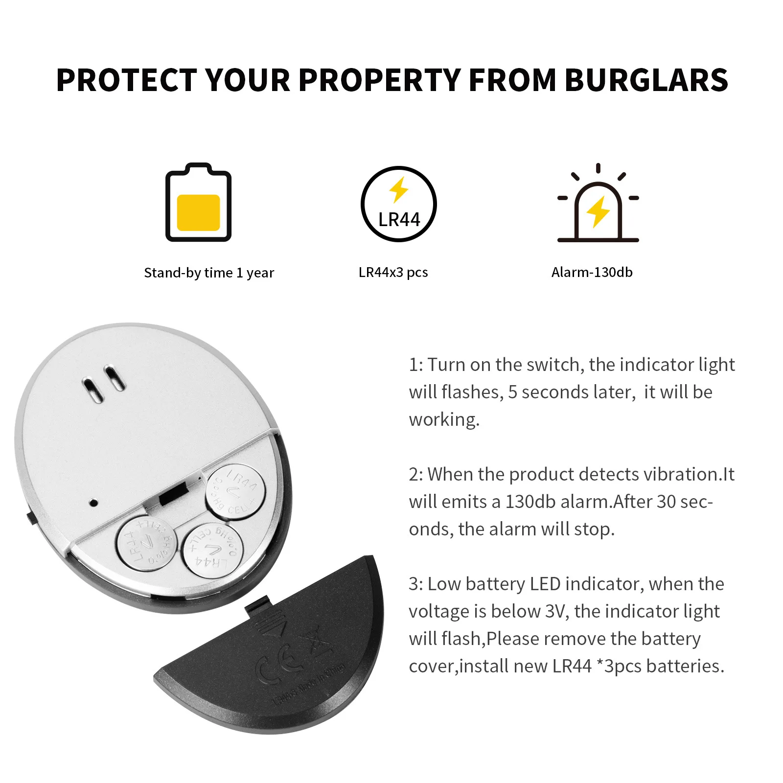 Travel Vibration Door Window A - Door Window Sensor บทวิจารณ์และราคา