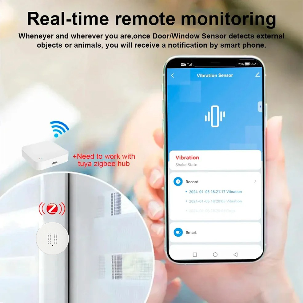 Tuya ZigBee Smart Vibration &  - Smart Home Security System บทวิจารณ์และราคา