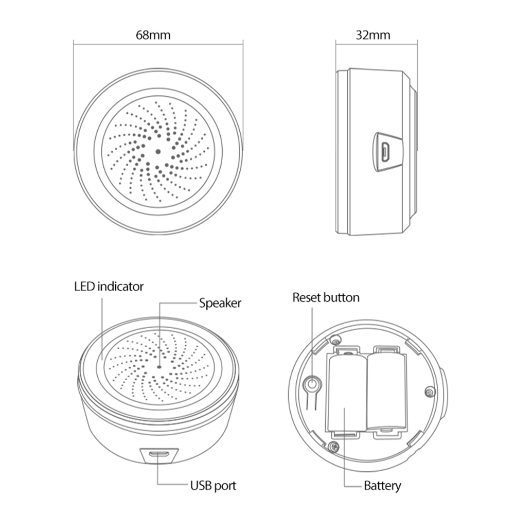 Tuya Zigbee Sound Light Sensor - Smart Home Security System บทวิจารณ์และราคา