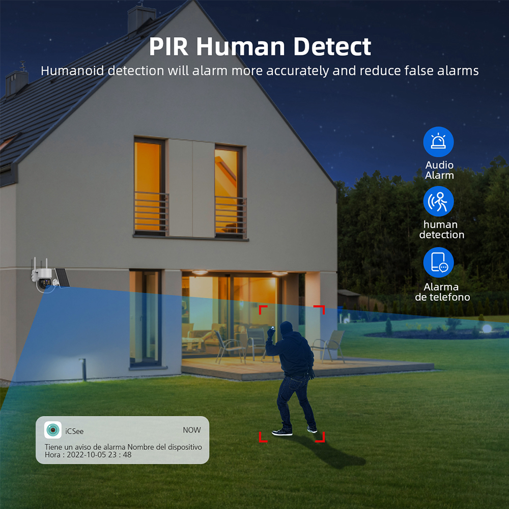 WIFI Solar Camera 2MP PIR Huma - Smart Home Cctv บทวิจารณ์และราคา