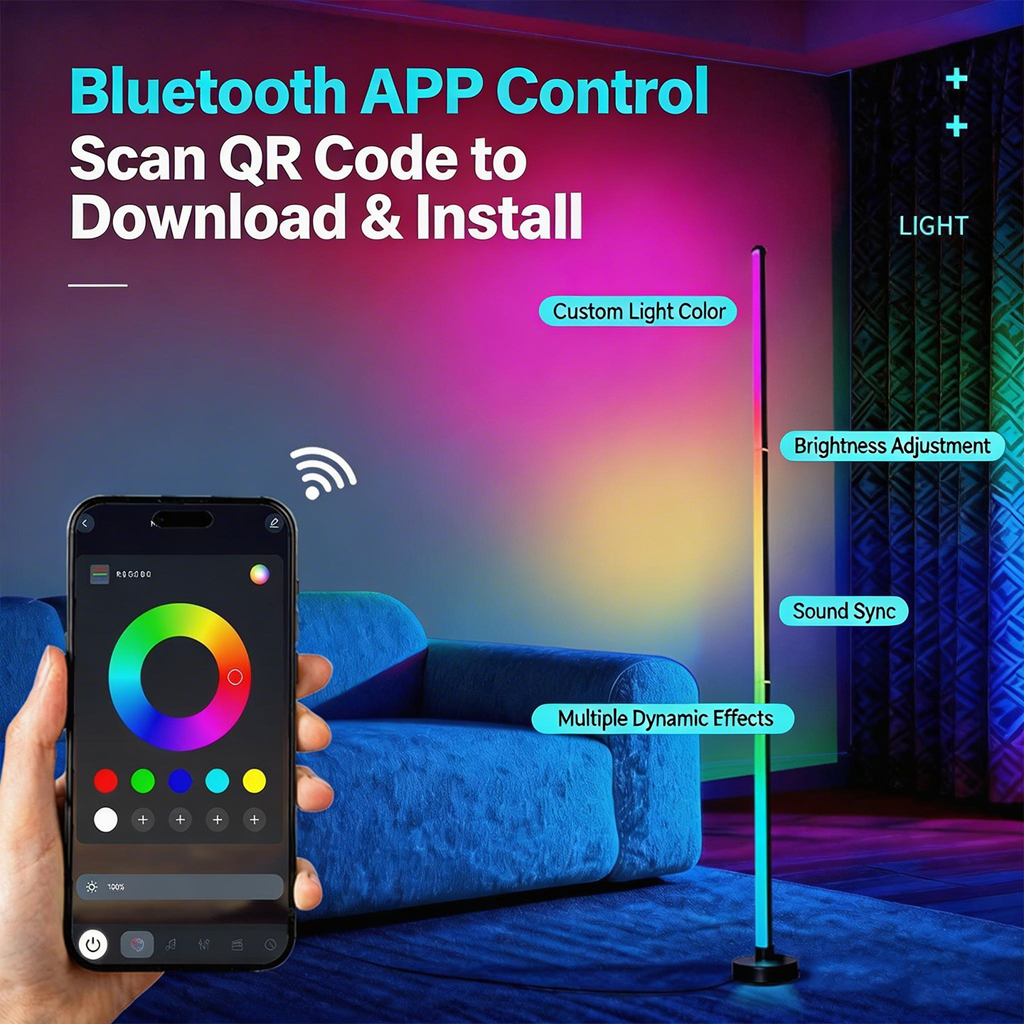 Smart RGB LED Corner Floor Lam - Smart Night Light บทวิจารณ์และราคา
