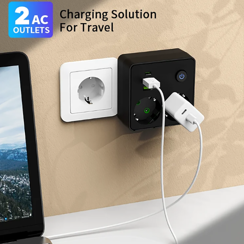 EU Plug Outlet 2 Sockets Multi - Smart Power Strip บทวิจารณ์และราคา
