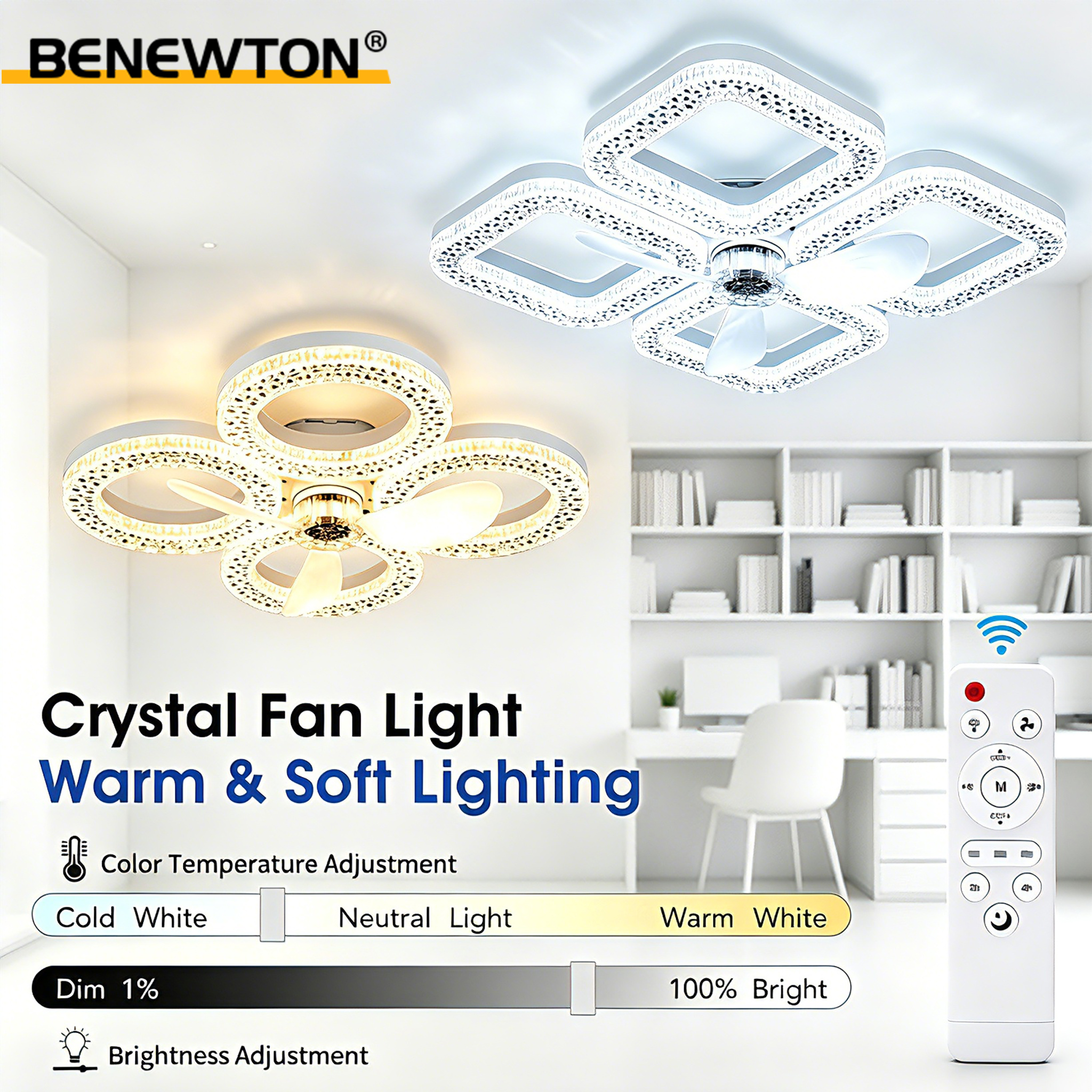 Modern Ceiling Fan with Light  - Smart Home Ventilation System บทวิจารณ์และราคา