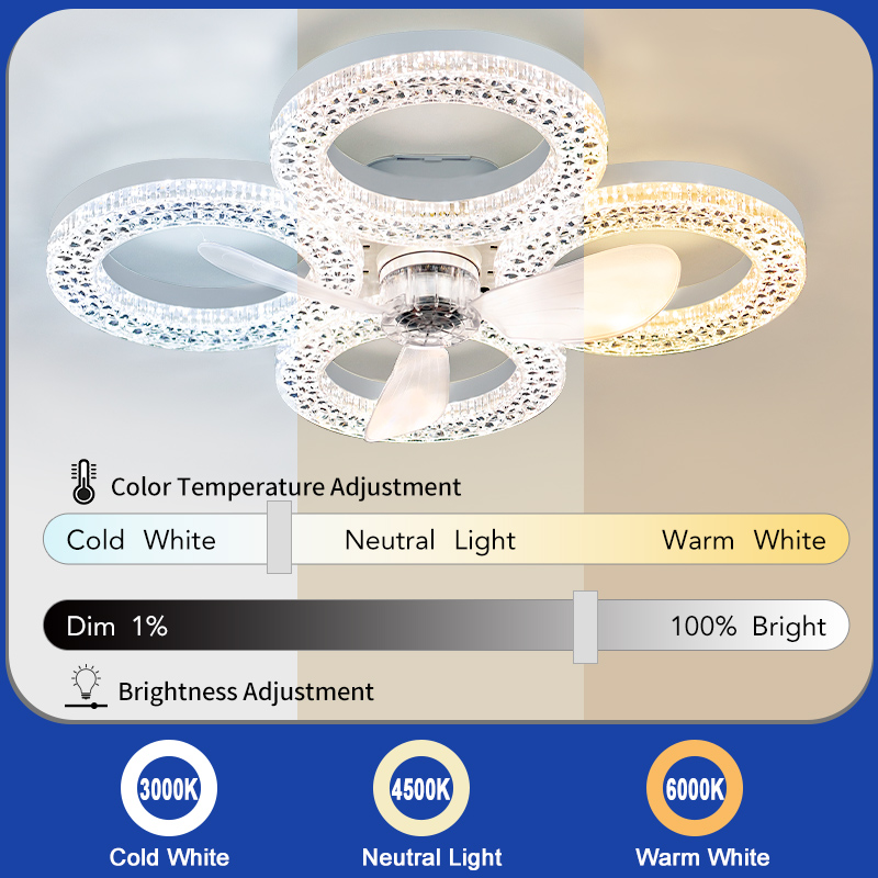 Modern Ceiling Fan with Light  - Smart Home Ventilation System บทวิจารณ์และราคา