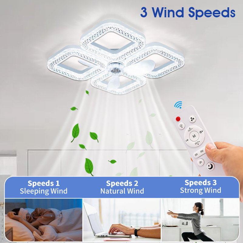 Modern Ceiling Fan with Light  - Smart Home Ventilation System บทวิจารณ์และราคา