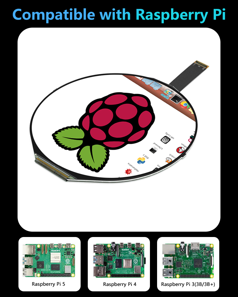 5 Inch IPS 1080*1080 Round Scr - Smart Home Raspberry Pi บทวิจารณ์และราคา