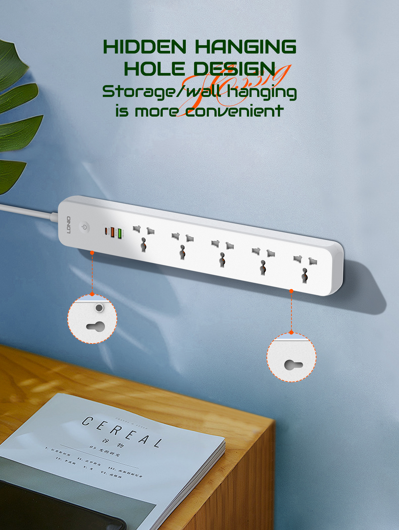 LDNIO 2500W Power Strip with 5 - Smart Power Strip บทวิจารณ์และราคา