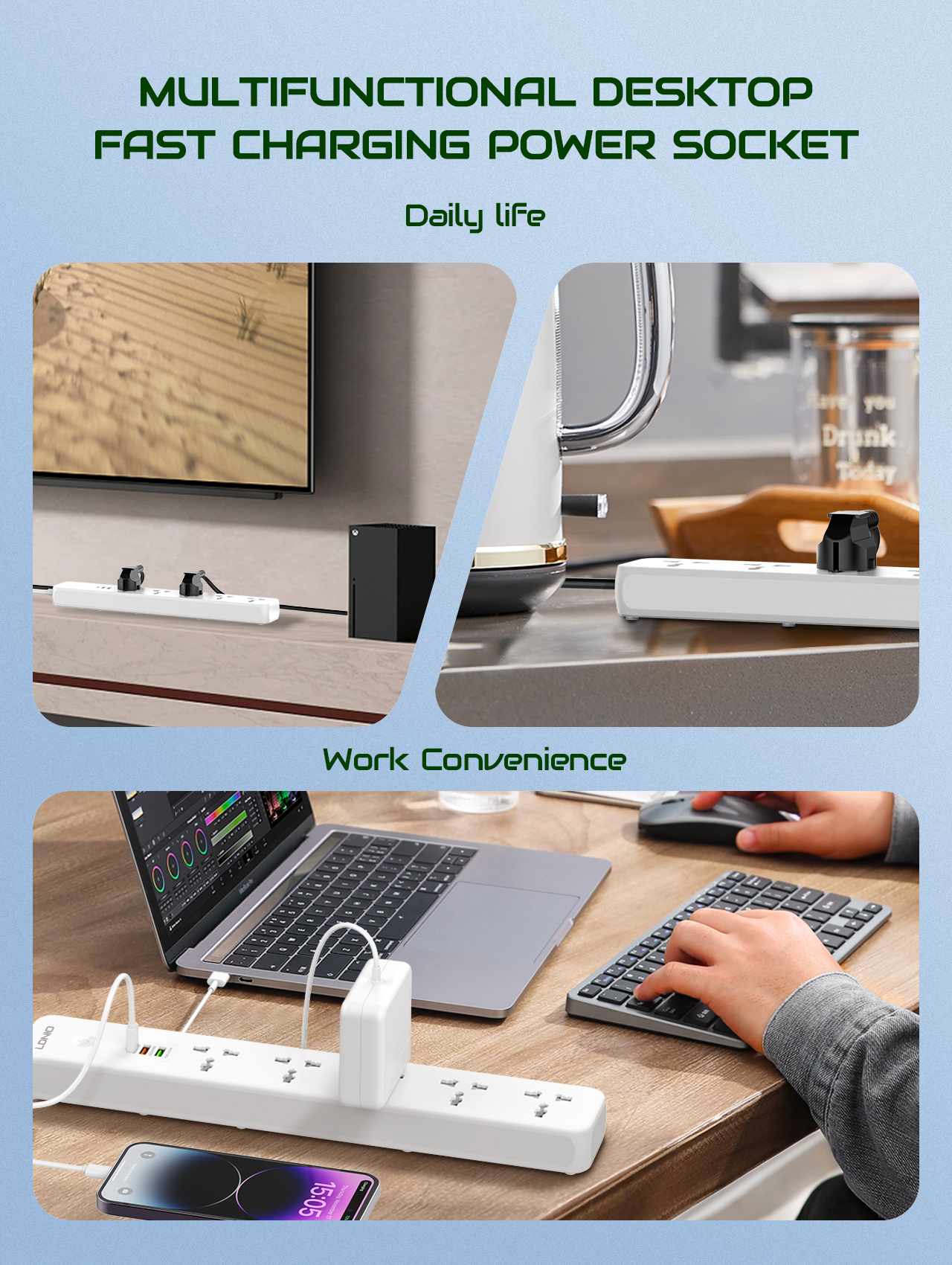 LDNIO 2500W Power Strip with 5 - Smart Power Strip บทวิจารณ์และราคา