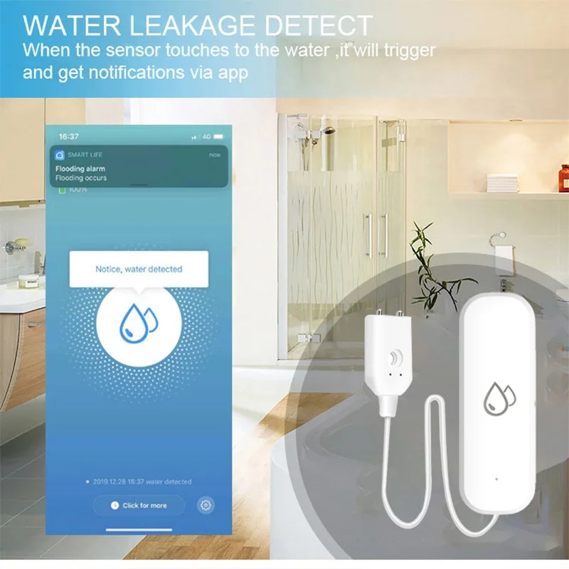 Smart Home Zigbee Water Leak D - Smart Home Security System บทวิจารณ์และราคา
