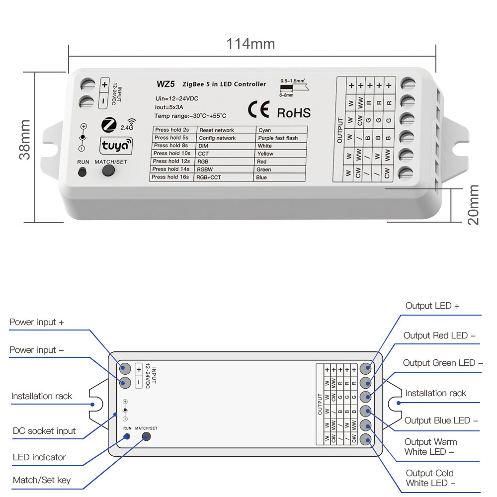 ZigBee 3.0 LED Controller 5-in - Smart Power Strip บทวิจารณ์และราคา