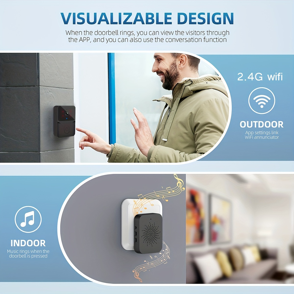 tuya Wireless smart video door - Smart Home Cctv บทวิจารณ์และราคา